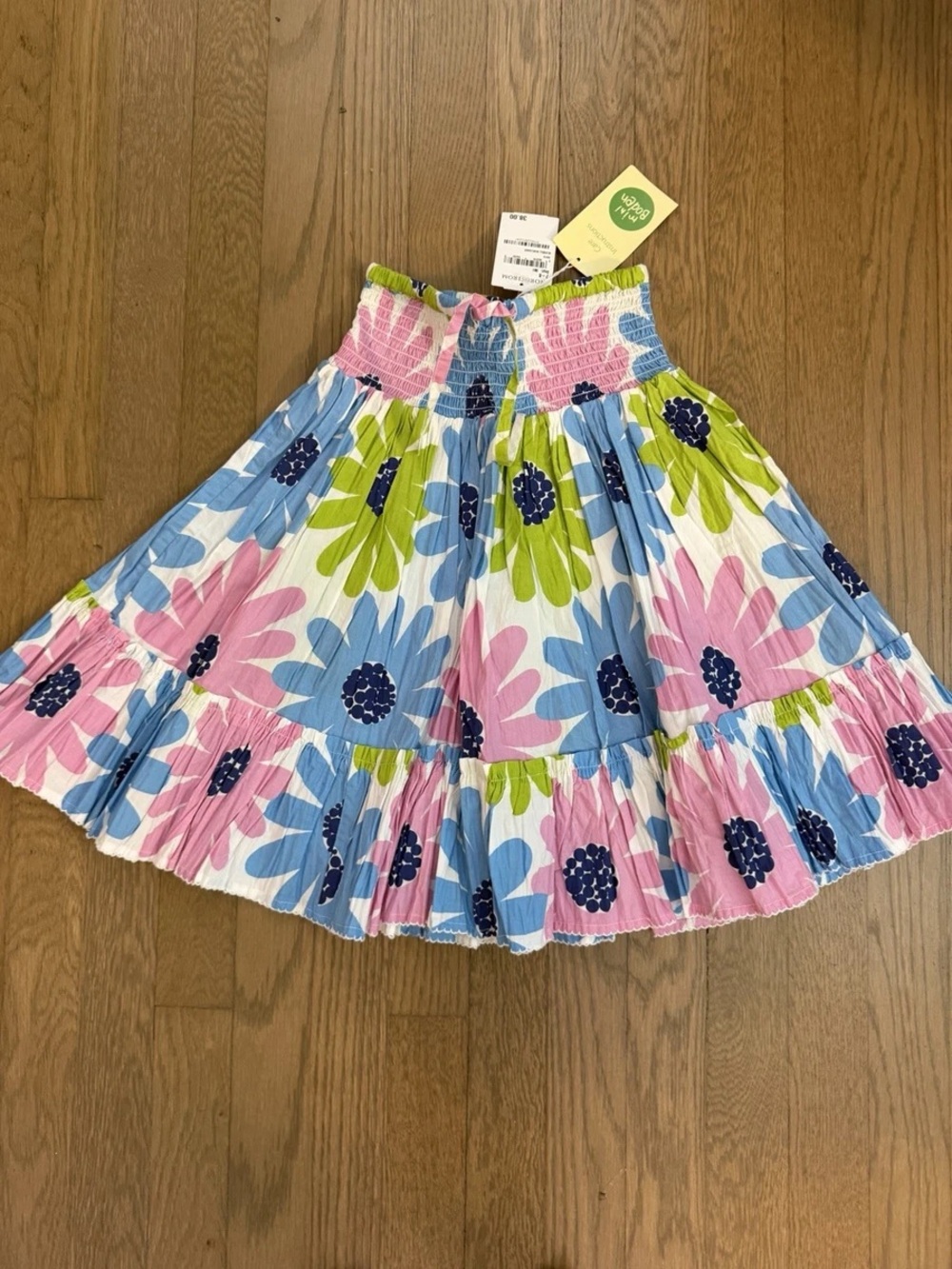 Mini Boden Girls Floral Tiered Skirt - Pink Blue Green. Size 13-14